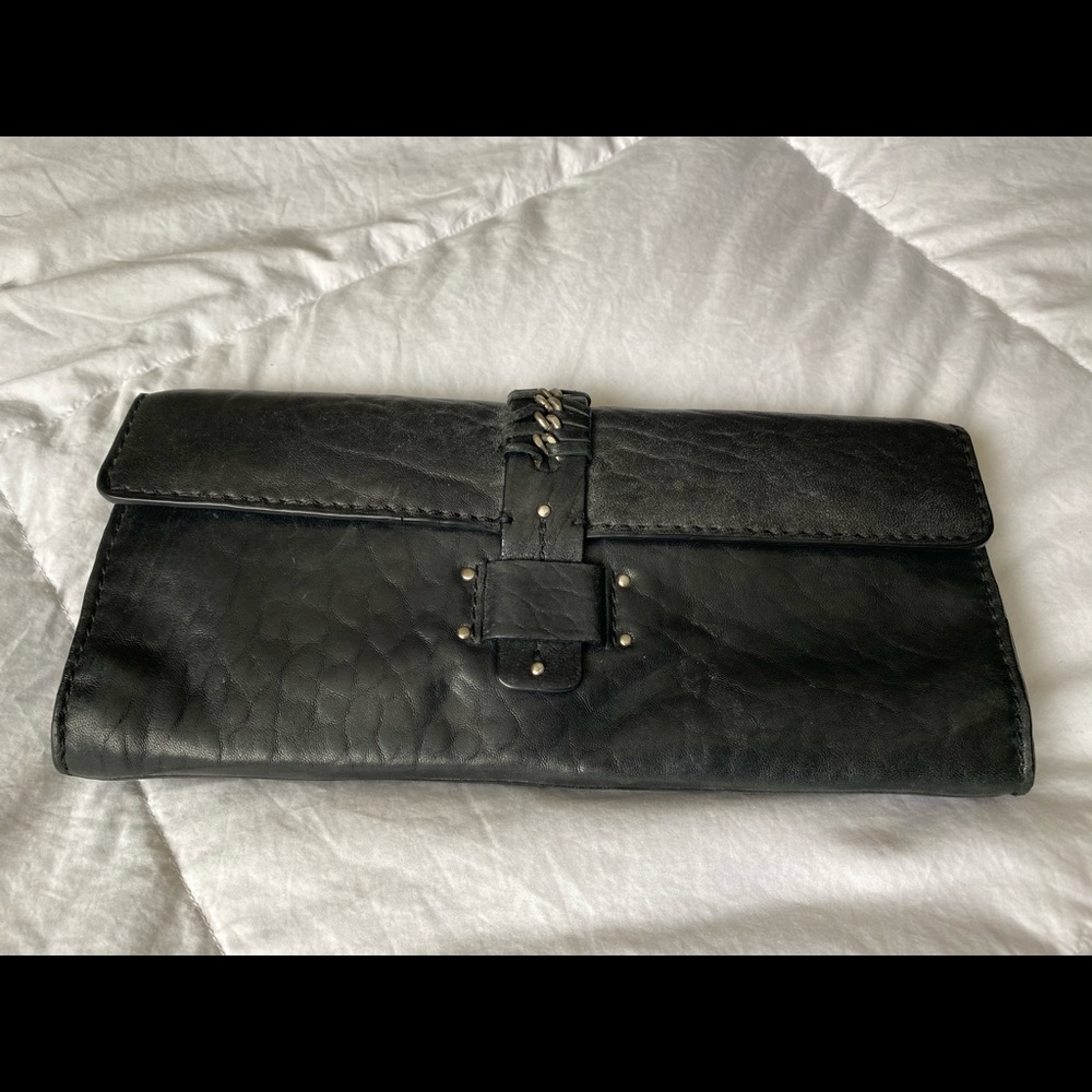 Black leather Clutch